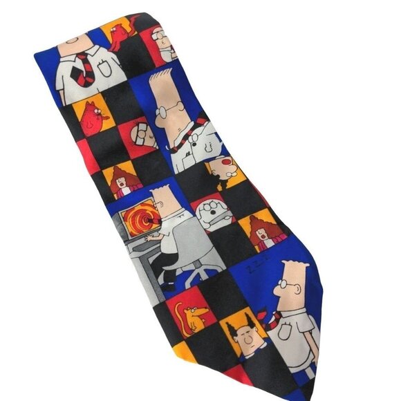 Dilbert Softwear Squares Office Print Silk Novelty Necktie - Picture 1 of 7